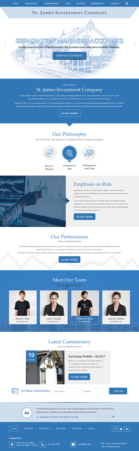 Web-Design von rightway für St. James Investment Company | Design #15948247
