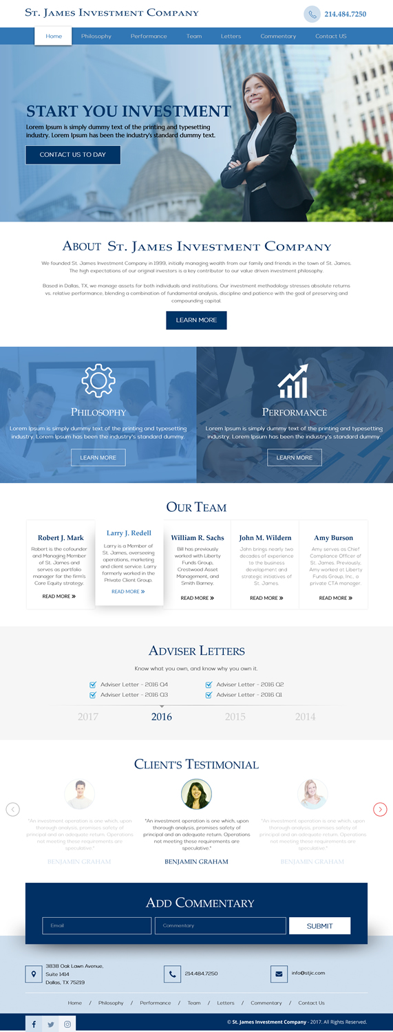 Web-Design von rightway für St. James Investment Company | Design #15948252