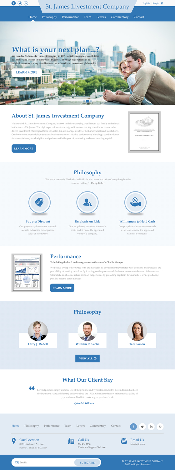 Web-Design von rightway für St. James Investment Company | Design #15948295