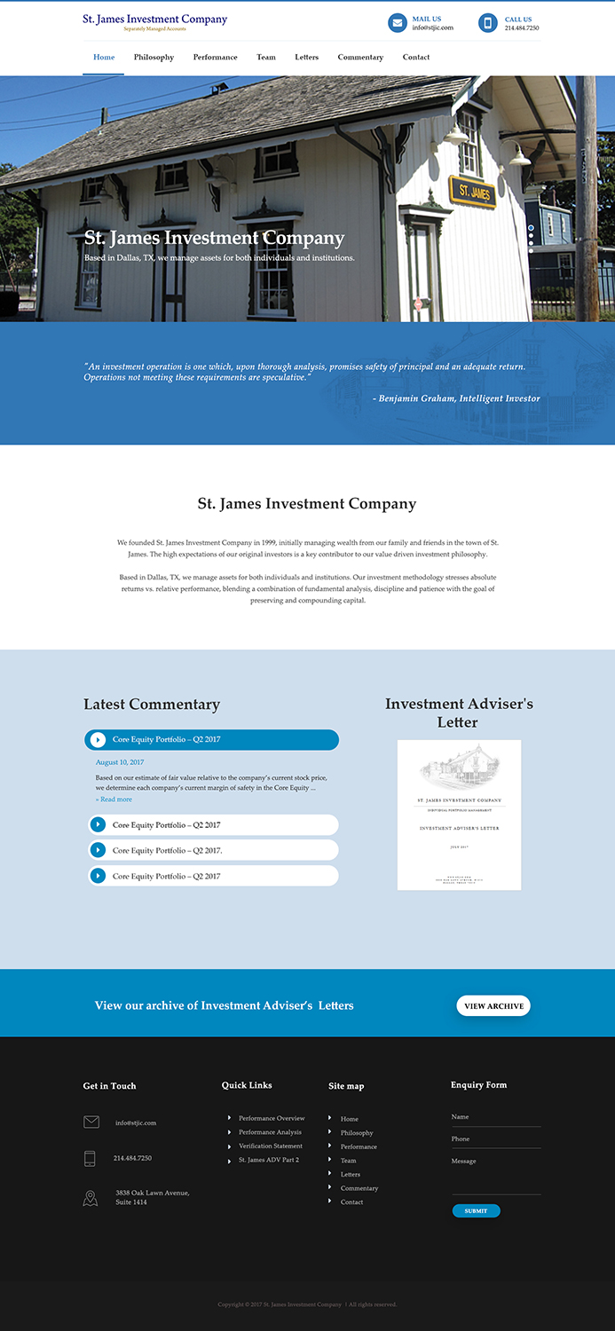 Web Design by Debayan for St. James Investment Company | Design #15957740