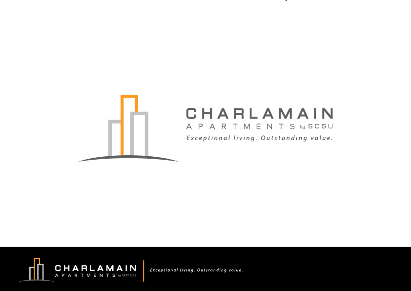 Bold Modern Apartment Logo Design For Charlamain Apartments By