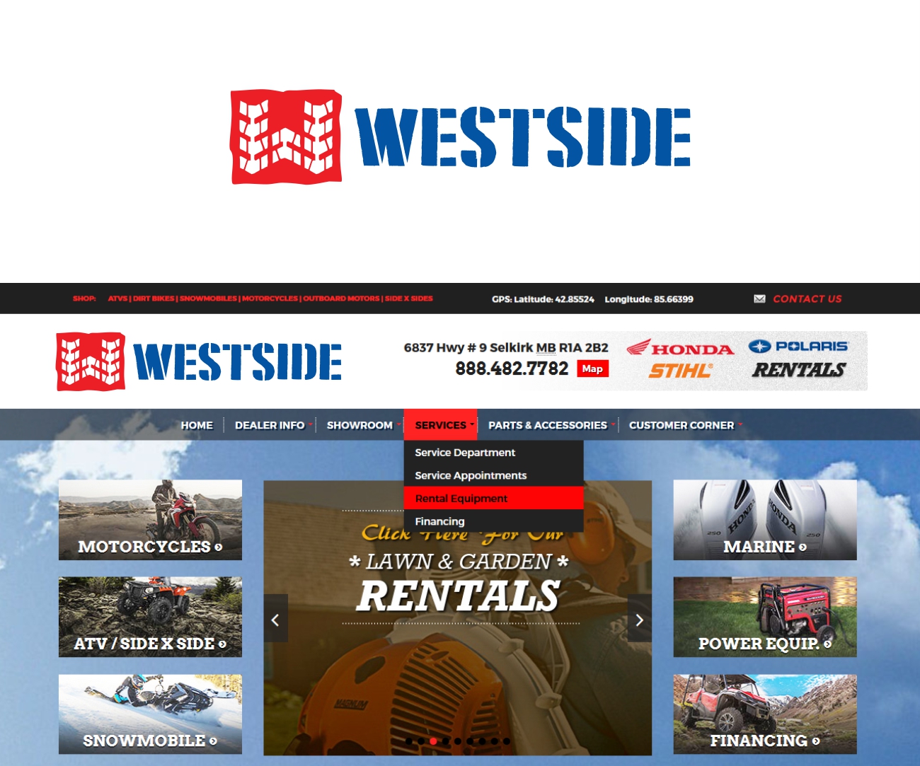 Logo Design by MBARO for WESTSIDE HONDA/POLARIS OF SELKIRK | Design #16315369