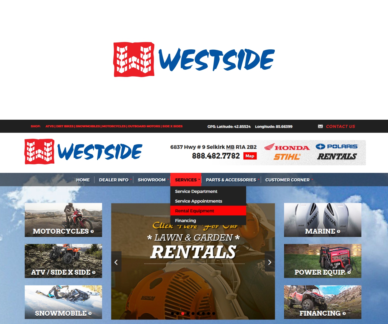 Logo Design by MBARO for WESTSIDE HONDA/POLARIS OF SELKIRK | Design #16315370