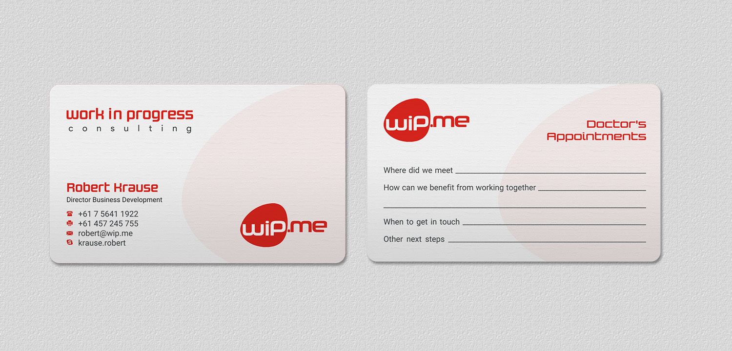 Business Card Design by INDIAN_Ashok for Work in Progress Consulting | Design #15958090