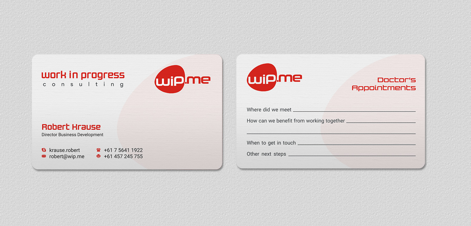 Visitenkarten-Design von INDIAN_Ashok für Work in Progress Consulting | Design #15958101