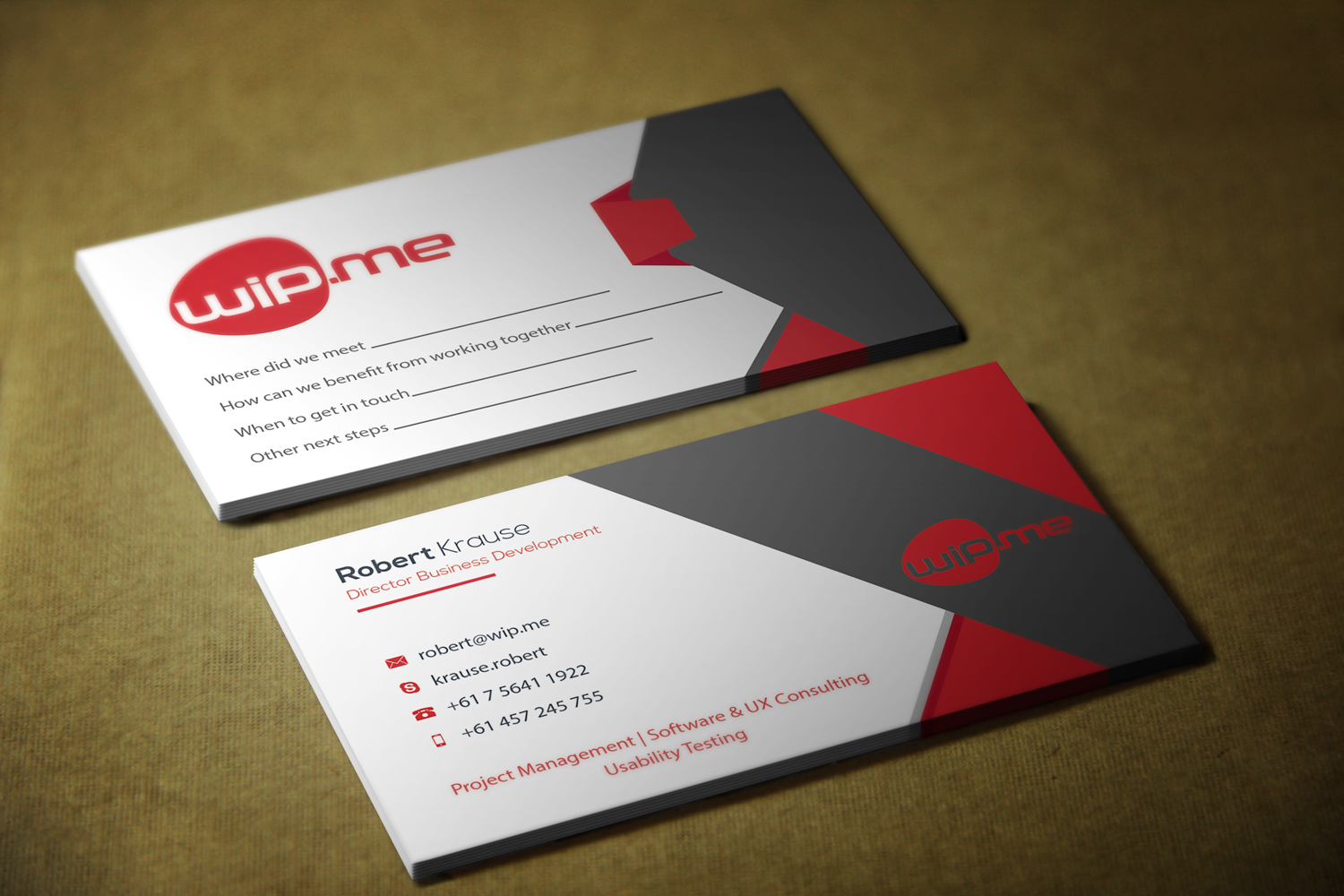 Visitenkarten-Design von Riz' für Work in Progress Consulting | Design #15963501