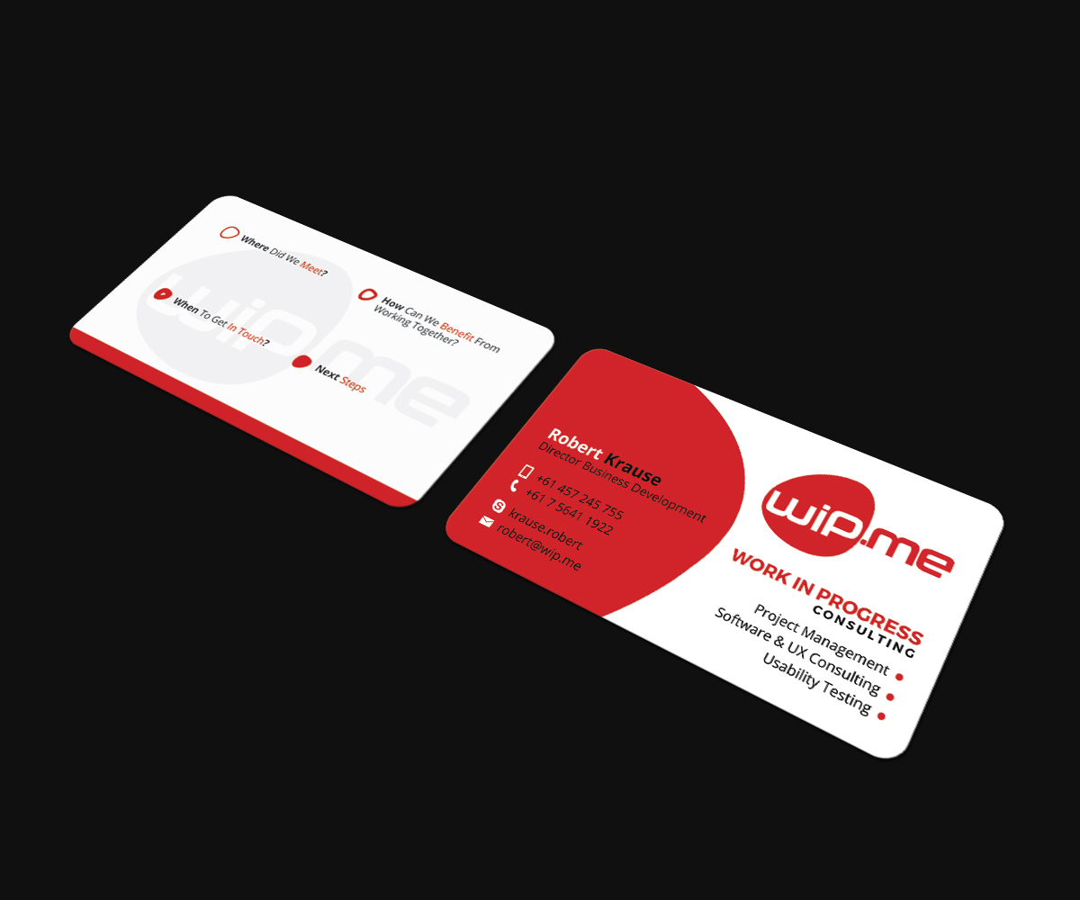 Design de Carte de Visite par JK18 pour Work in Progress Consulting | Design #15954564