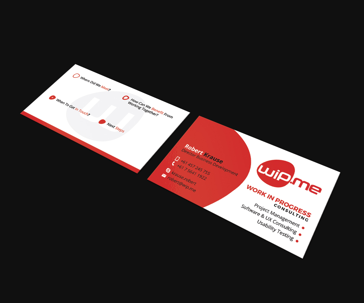 Business Card Design by JK18 for Work in Progress Consulting | Design #15956972