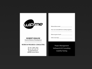 Visitenkarten-Design von Creations Box 2015 für Work in Progress Consulting | Design: #15960366