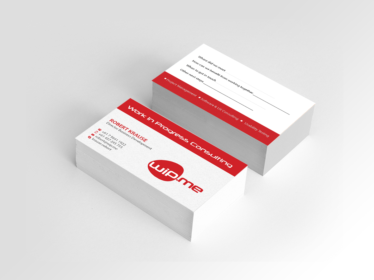 Visitenkarten-Design von Creations Box 2015 für Work in Progress Consulting | Design #15960367