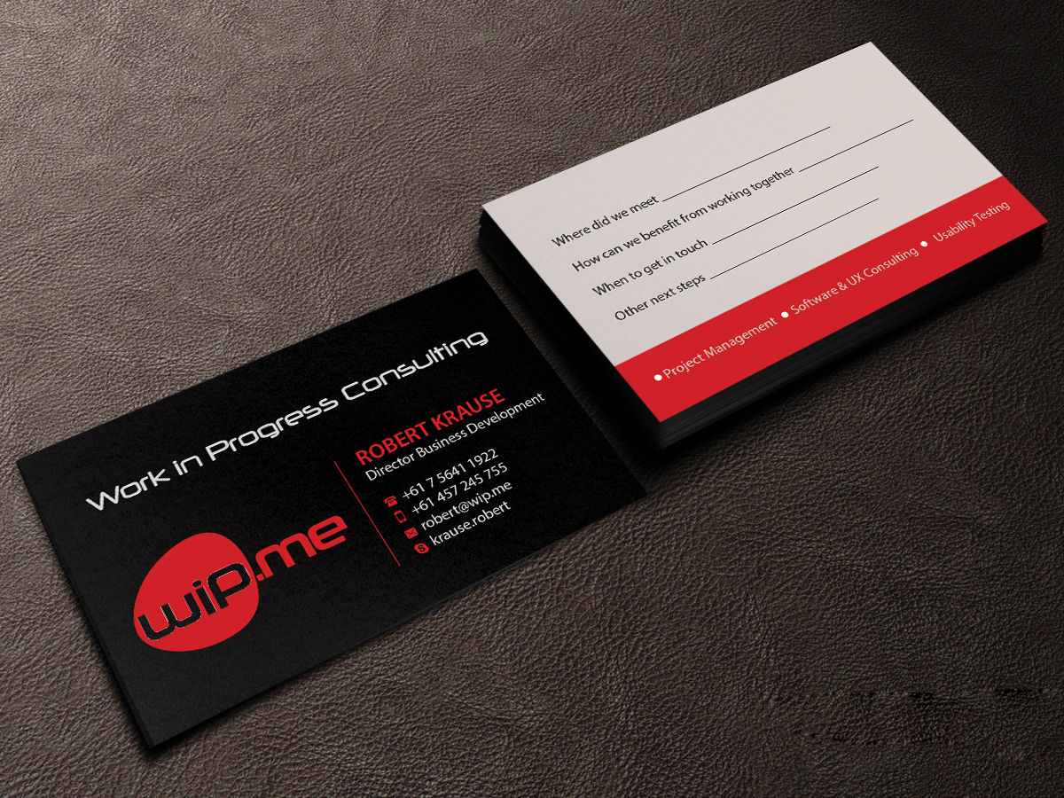 Visitenkarten-Design von Creations Box 2015 für Work in Progress Consulting | Design #15960368