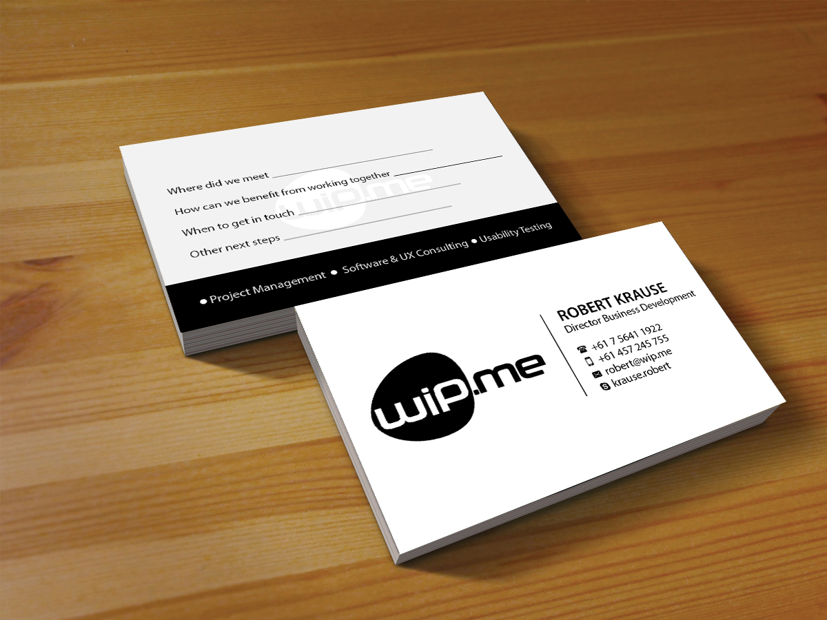 Visitenkarten-Design von Creations Box 2015 für Work in Progress Consulting | Design #15960374