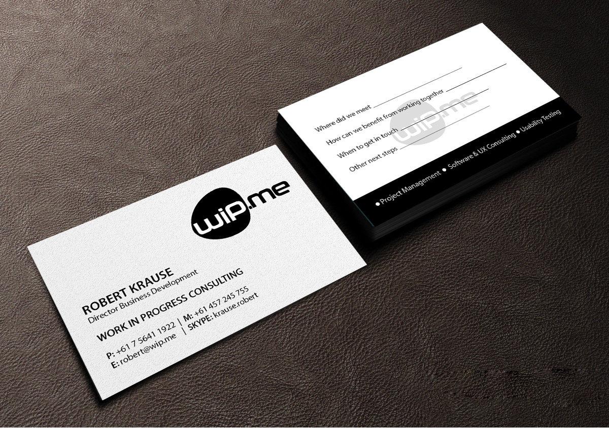 Design de Carte de Visite par Creations Box 2015 pour Work in Progress Consulting | Design #15960377