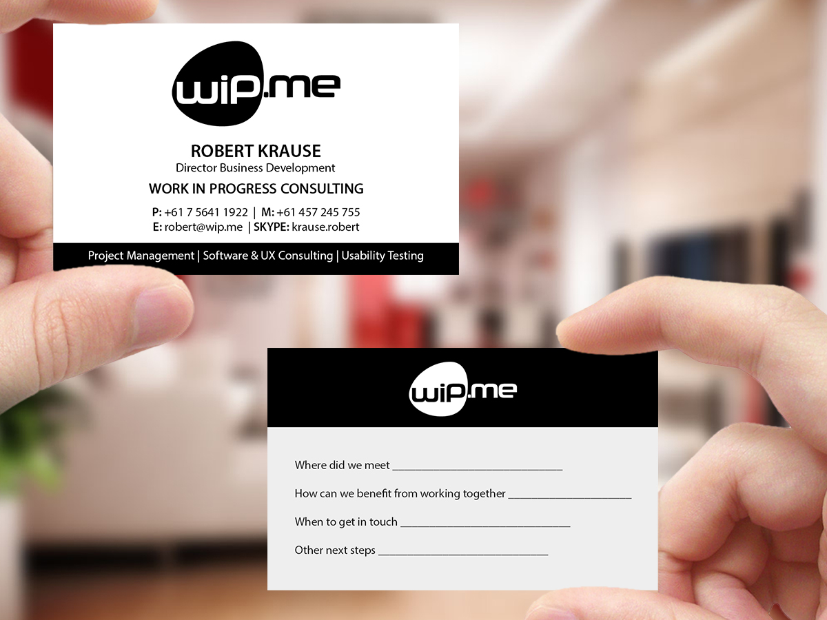 Design de Carte de Visite par Creations Box 2015 pour Work in Progress Consulting | Design #15960379