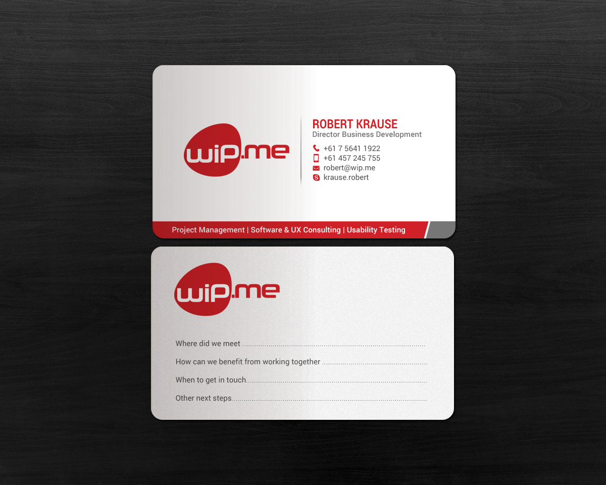 Visitenkarten-Design von chandrayaan.creative für Work in Progress Consulting | Design #15957329