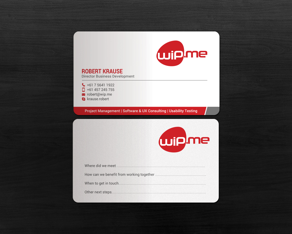 Visitenkarten-Design von chandrayaan.creative für Work in Progress Consulting | Design #15957404