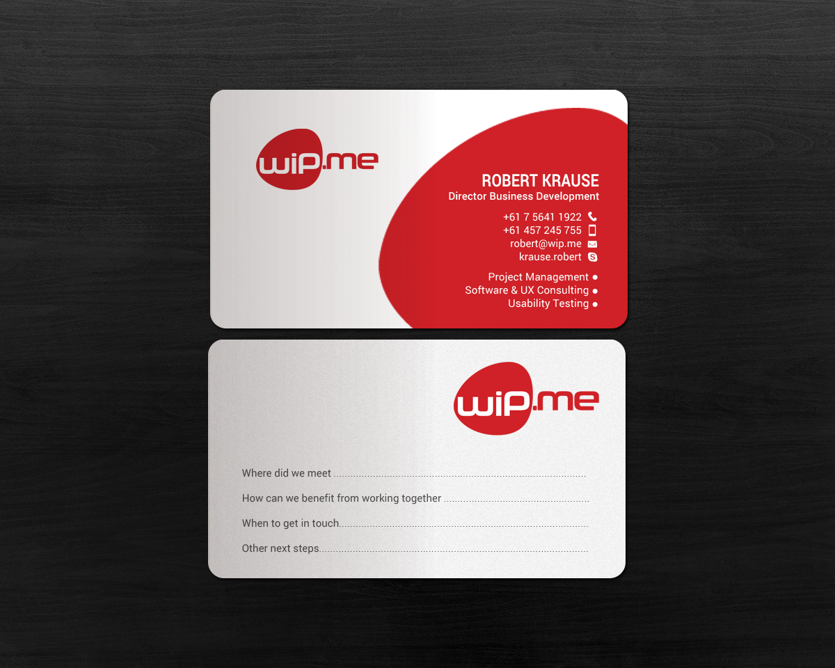 Visitenkarten-Design von chandrayaan.creative für Work in Progress Consulting | Design #15957426