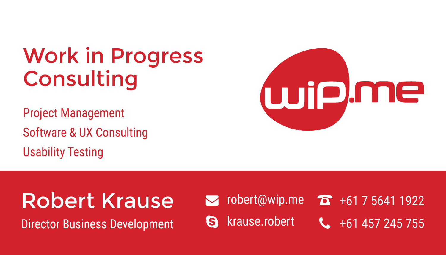 Visitenkarten-Design von Davonrocker für Work in Progress Consulting | Design #15954831