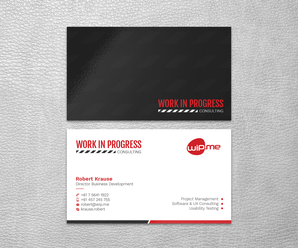 Business Card Design by SS_Designs for Work in Progress Consulting | Design #15964219