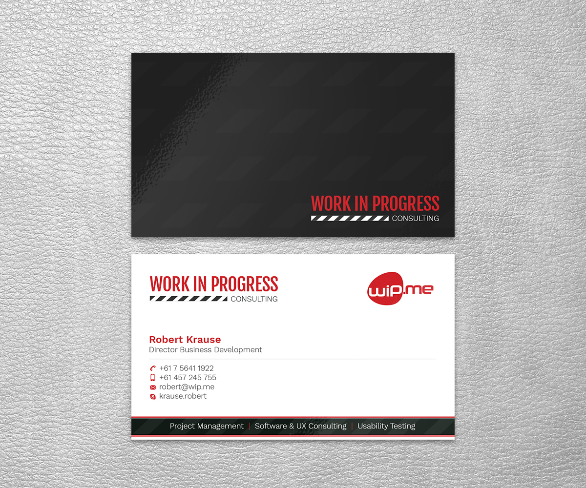 Business Card Design by SS_Designs for Work in Progress Consulting | Design #15964220