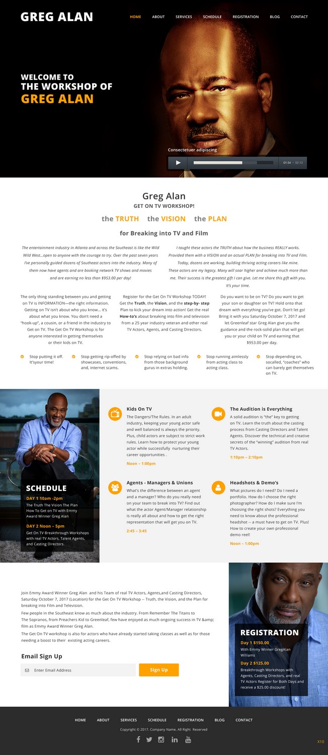WordPress-Design von pb für Actors Breakthrough | Design #15959908