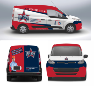 All star Cooling & Heating Inc. is an air conditioning and heating company that does, service, r | Car Wrap Design by fumbh.designs