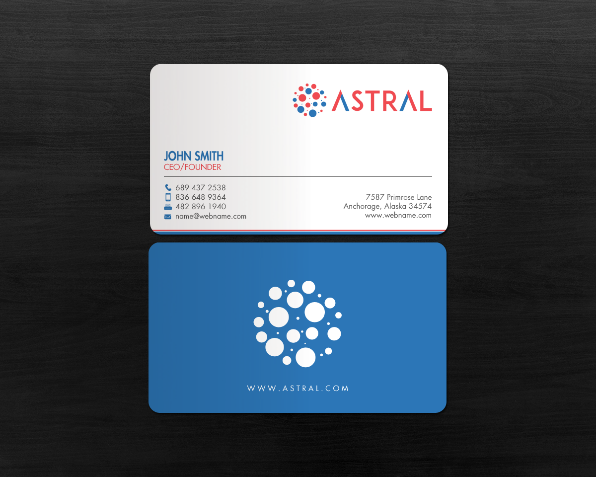 Diseño de Tarjeta de Presentación por chandrayaan.creative para ASTRAL | Diseño #15954984