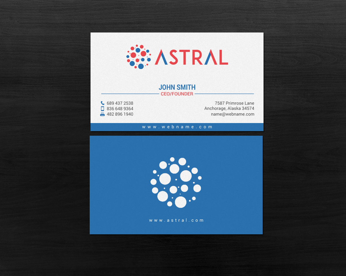 Business Card Design by chandrayaan.creative for ASTRAL | Design #15958771
