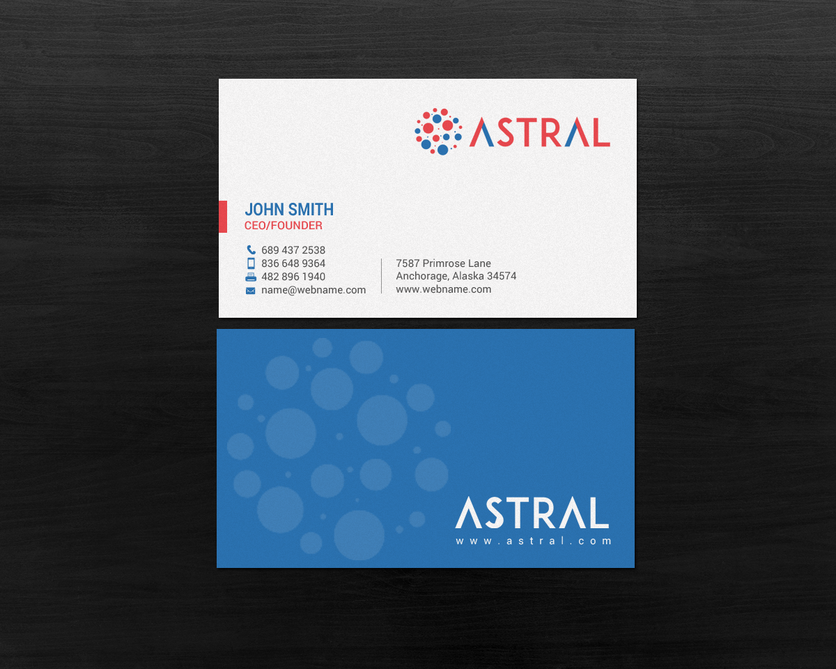 Business Card Design by chandrayaan.creative for ASTRAL | Design #15958773