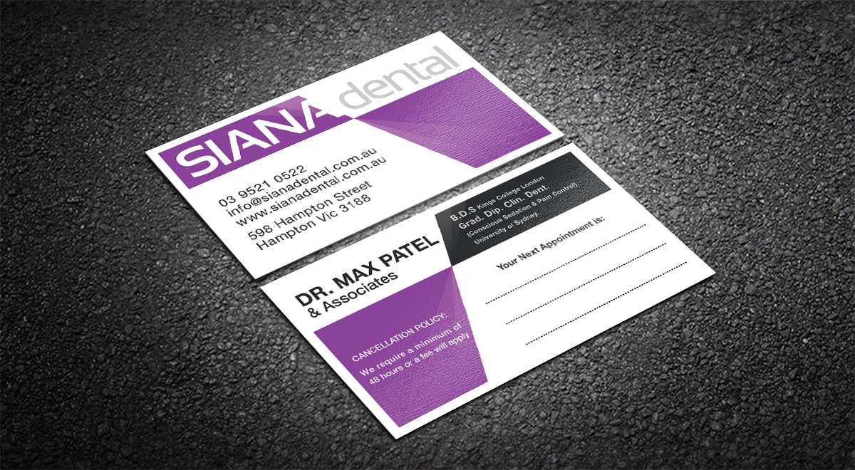 Business Card Design by Ethien for Siana Dental | Design #15984937