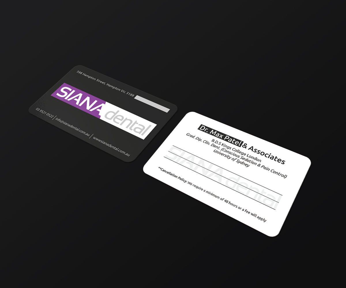 Business Card Design by JK18 for Siana Dental | Design #15986634
