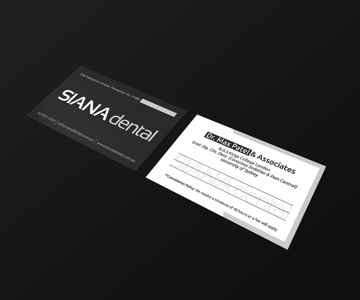 Business Card Design by JK18 for Siana Dental | Design #15986636