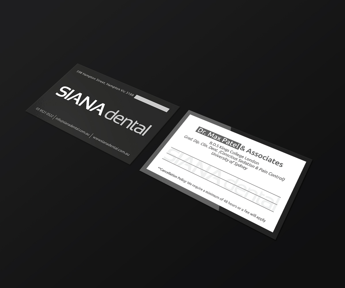 Business Card Design by JK18 for Siana Dental | Design #15986637