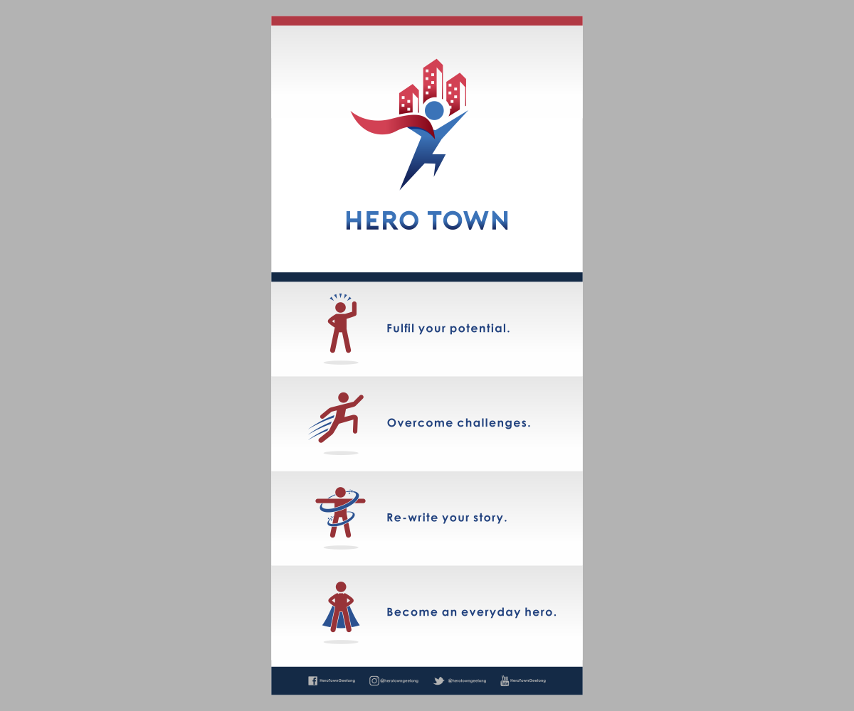 Print Design by El Ojo creativo for Hero Town Geelong Inc. | Design #16050698
