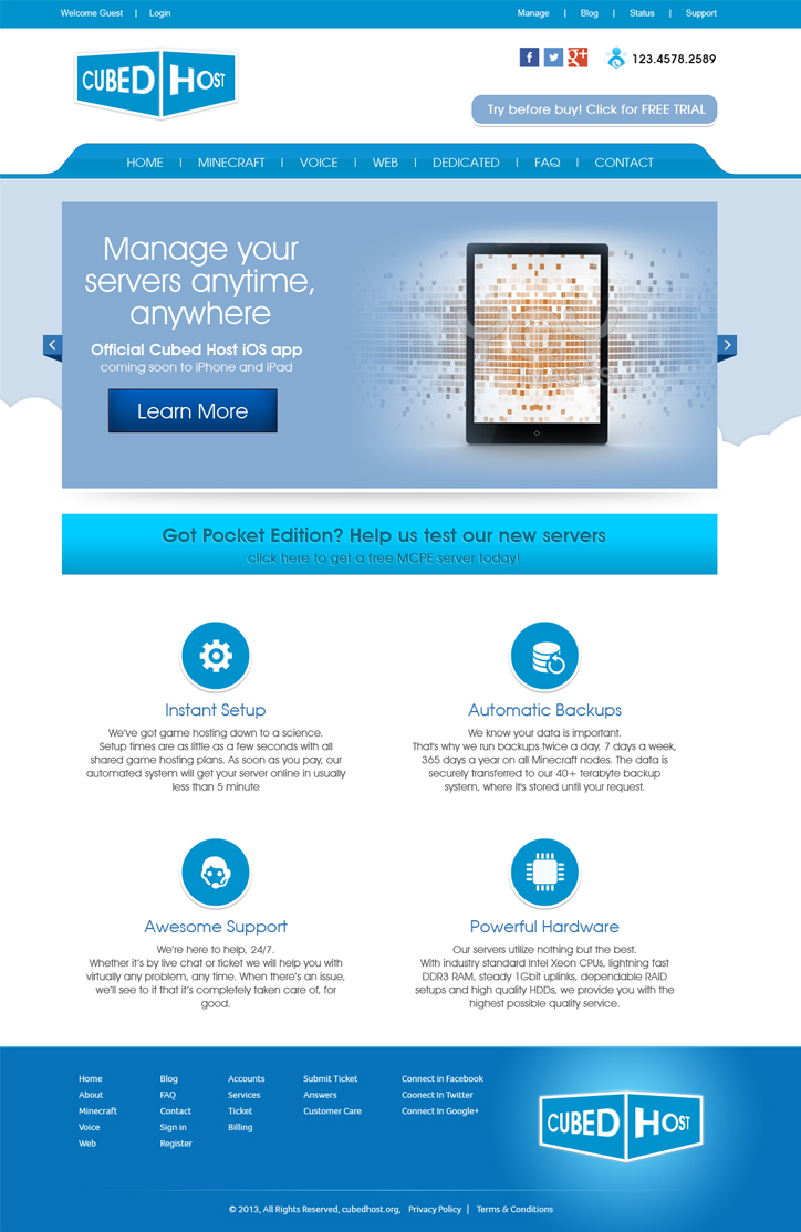 Web Design by Expert Designer for CubedHost, LLC | Design #2717303