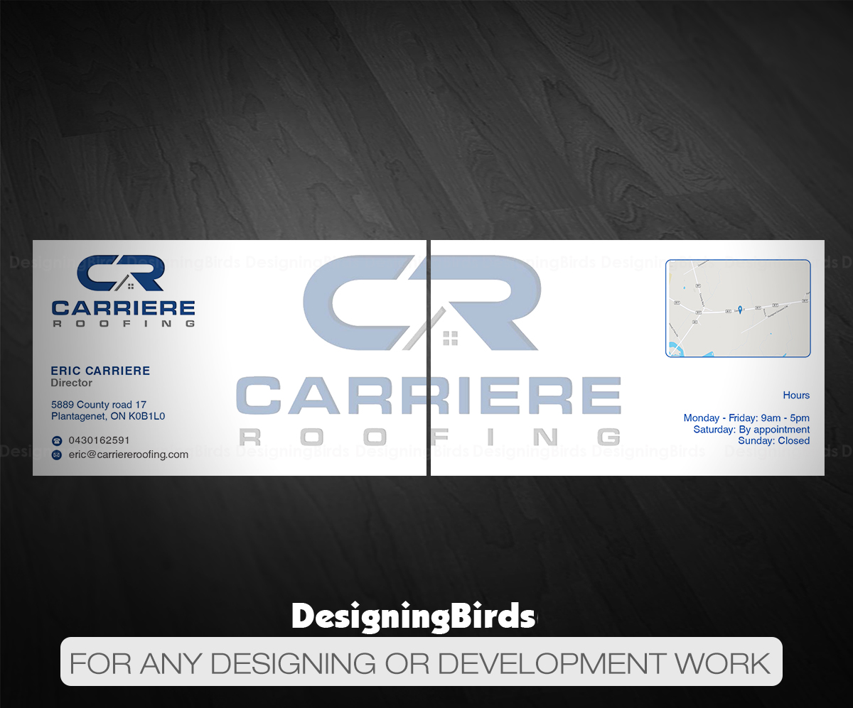 Business Card Design by Designing Birds for Carriere Roofing | Design #15976352