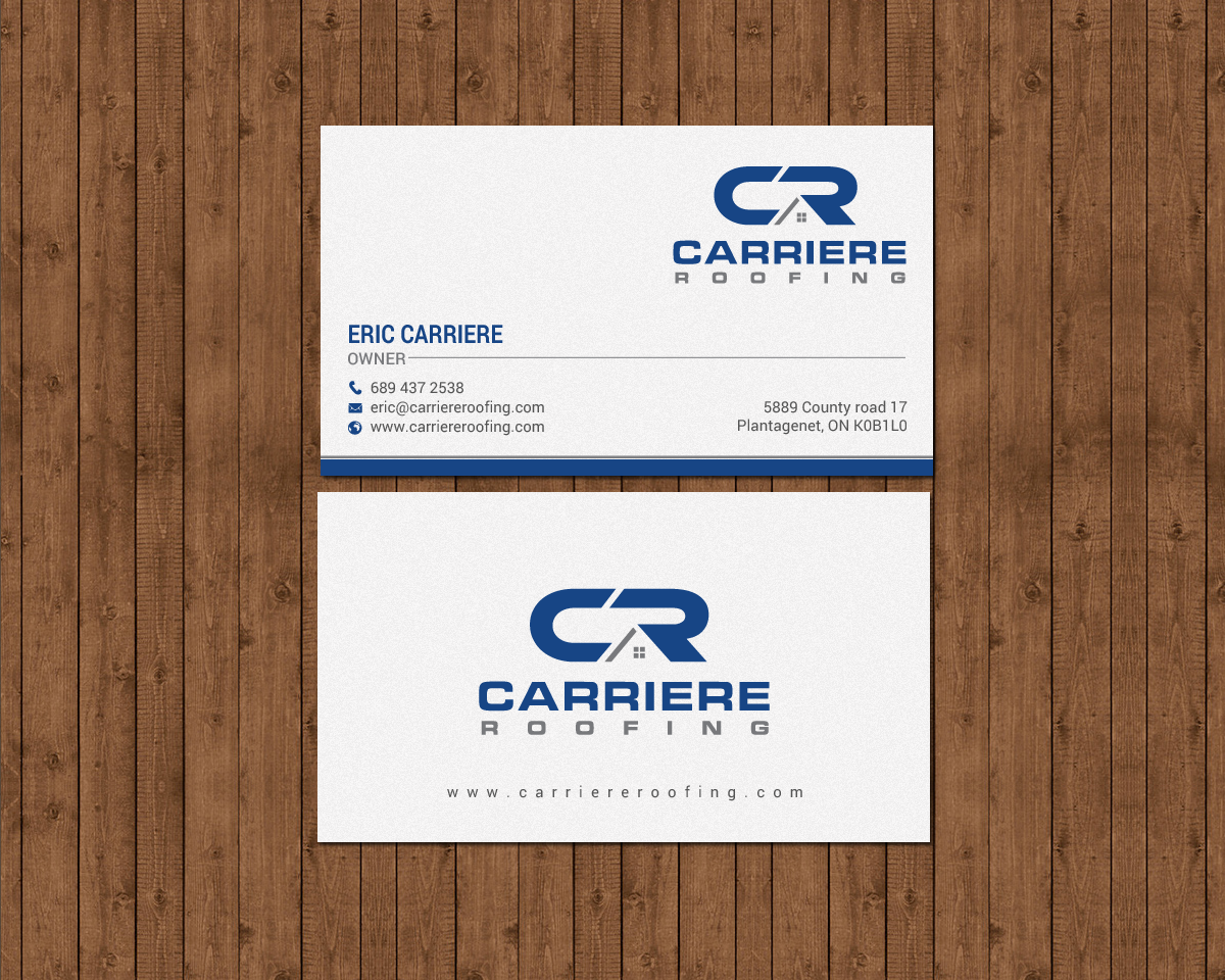 Business Card Design by chandrayaan.creative for Carriere Roofing | Design #15973139