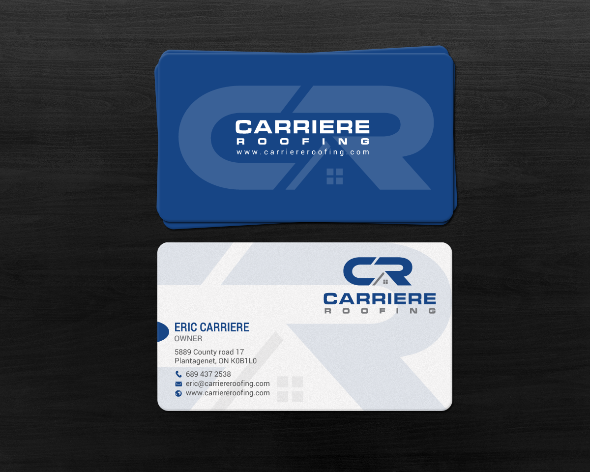 Business Card Design by chandrayaan.creative for Carriere Roofing | Design #15982479