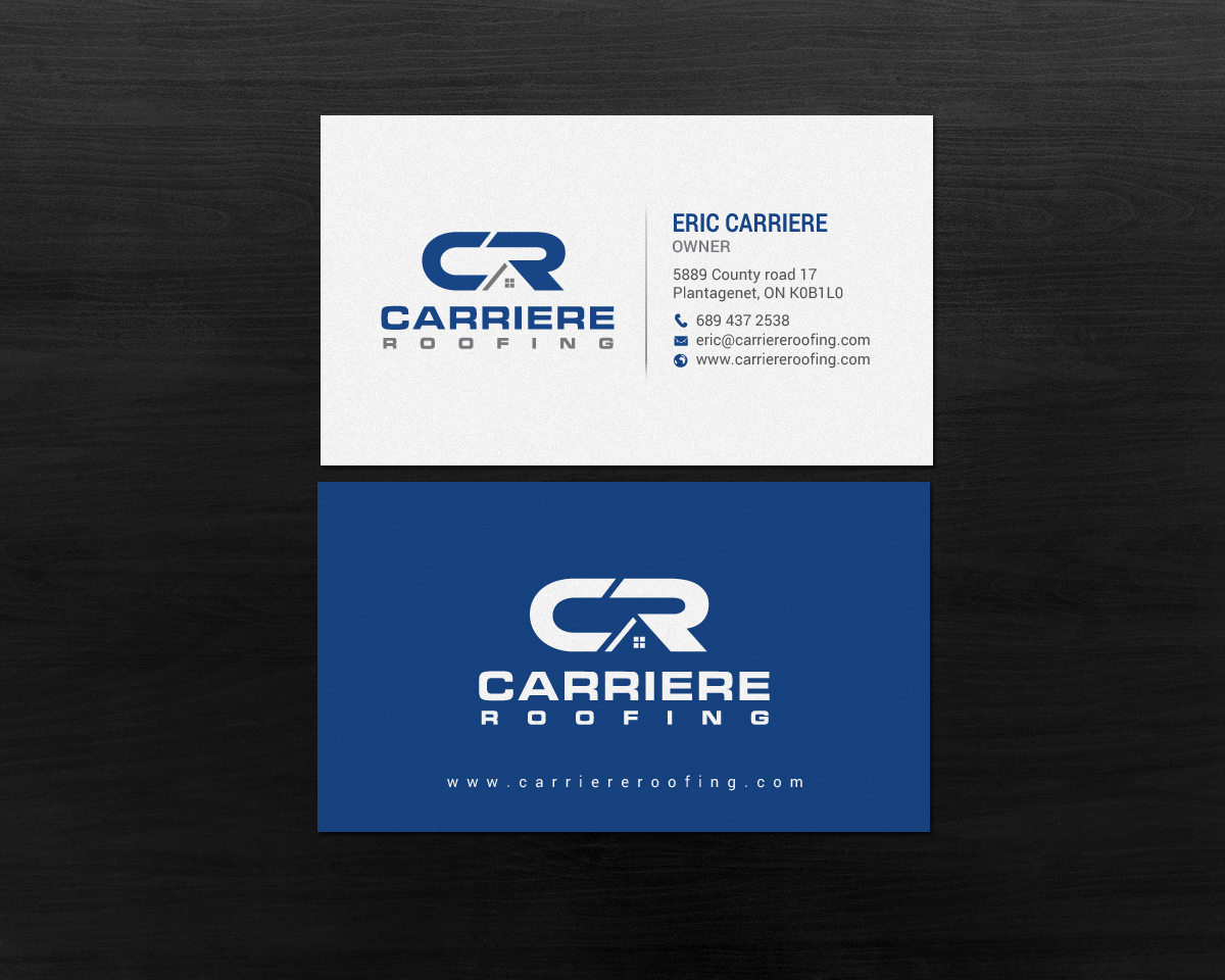 Business Card Design by chandrayaan.creative for Carriere Roofing | Design #15982529