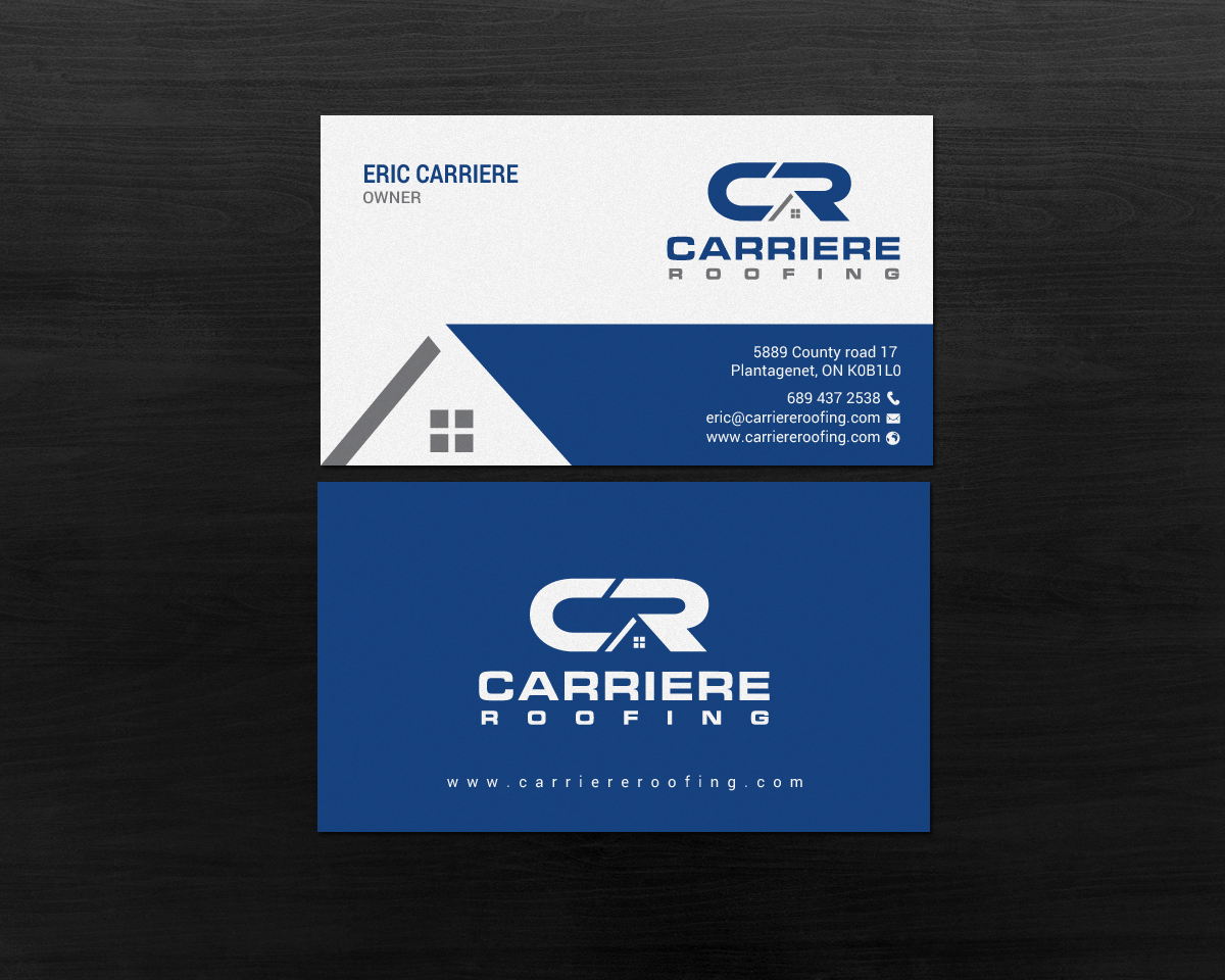 Business Card Design by chandrayaan.creative for Carriere Roofing | Design #15982581