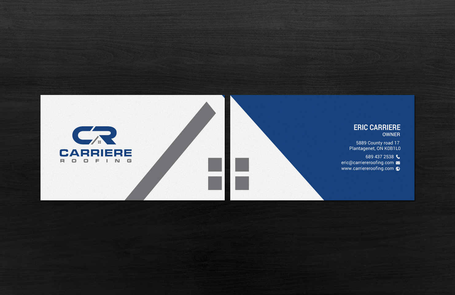 Business Card Design by chandrayaan.creative for Carriere Roofing | Design #15982582