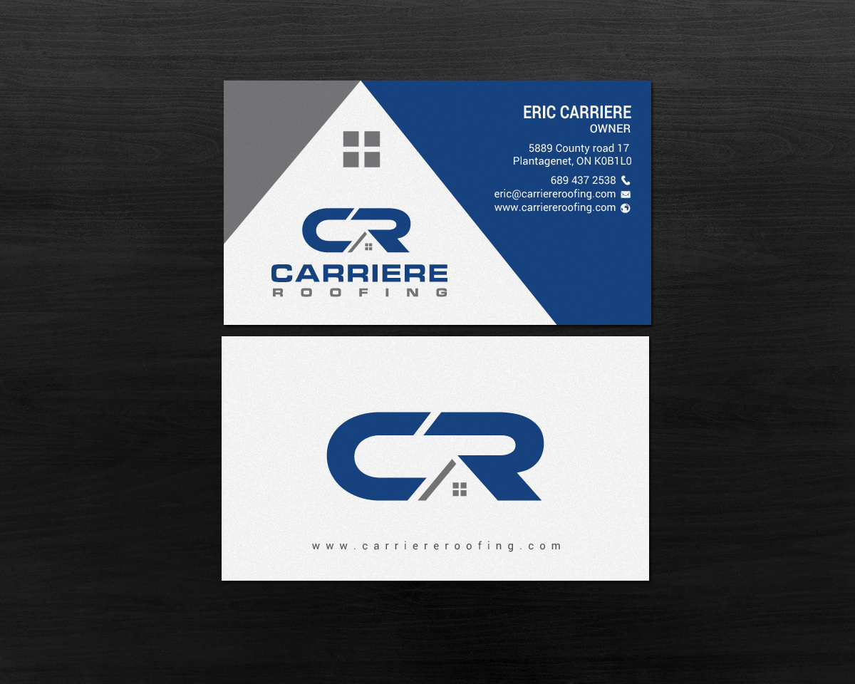 Business Card Design by chandrayaan.creative for Carriere Roofing | Design #15982584