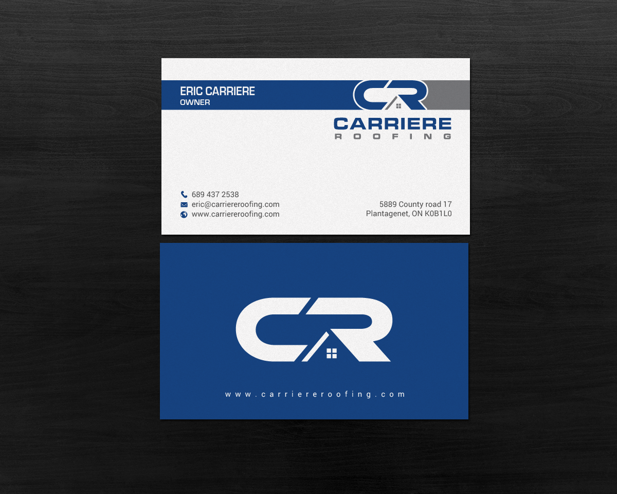 Business Card Design by chandrayaan.creative for Carriere Roofing | Design #15982629