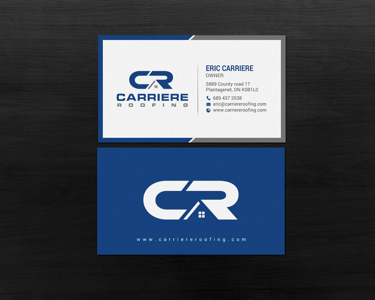 Business Card Design by chandrayaan.creative for Carriere Roofing | Design #15982630