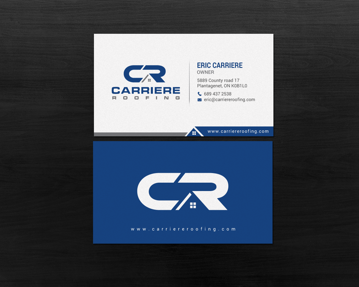Business Card Design by chandrayaan.creative for Carriere Roofing | Design #15982631