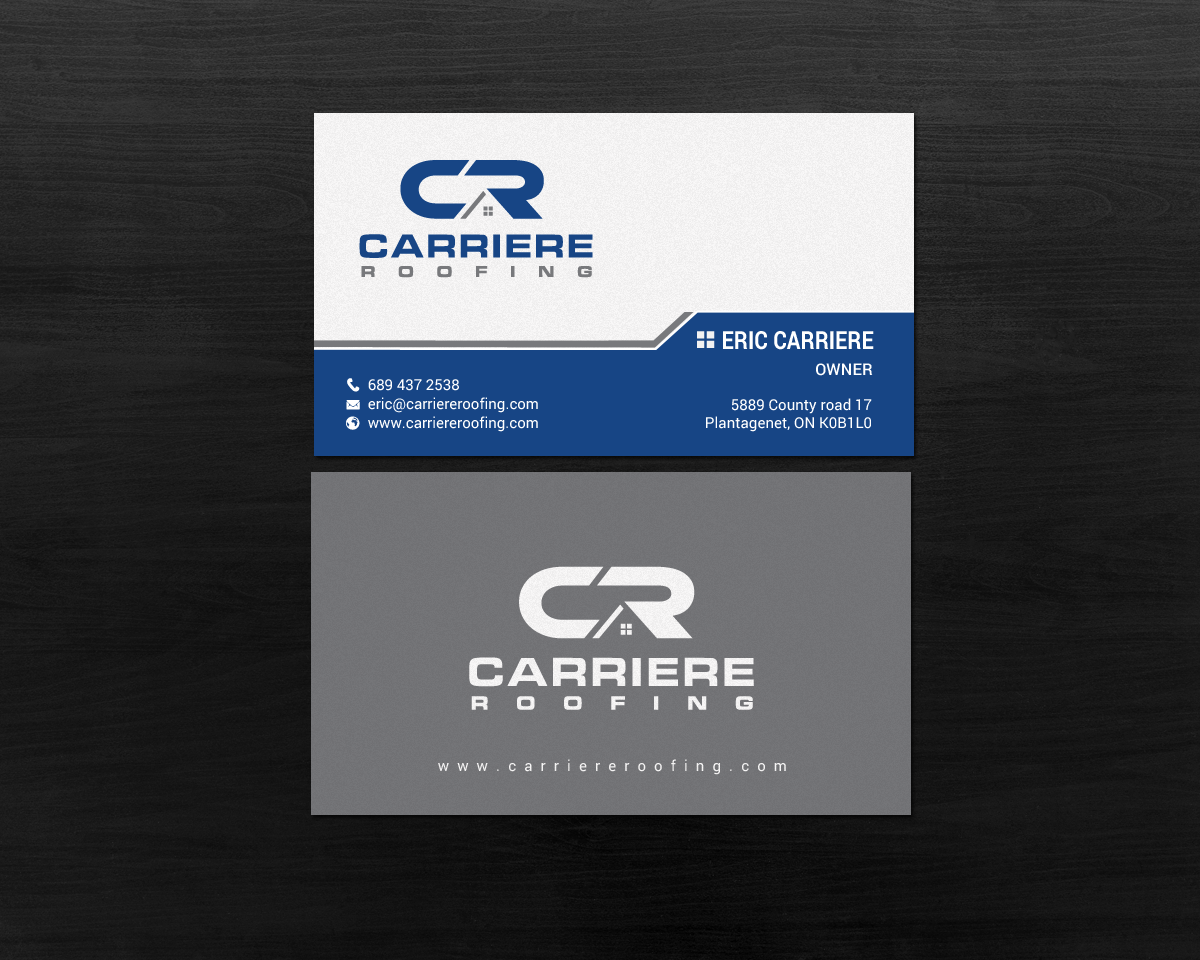 Business Card Design by chandrayaan.creative for Carriere Roofing | Design #16017323