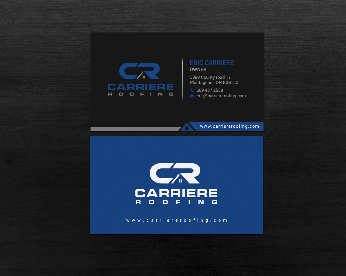 Business Card Design by chandrayaan.creative for Carriere Roofing | Design #16017861
