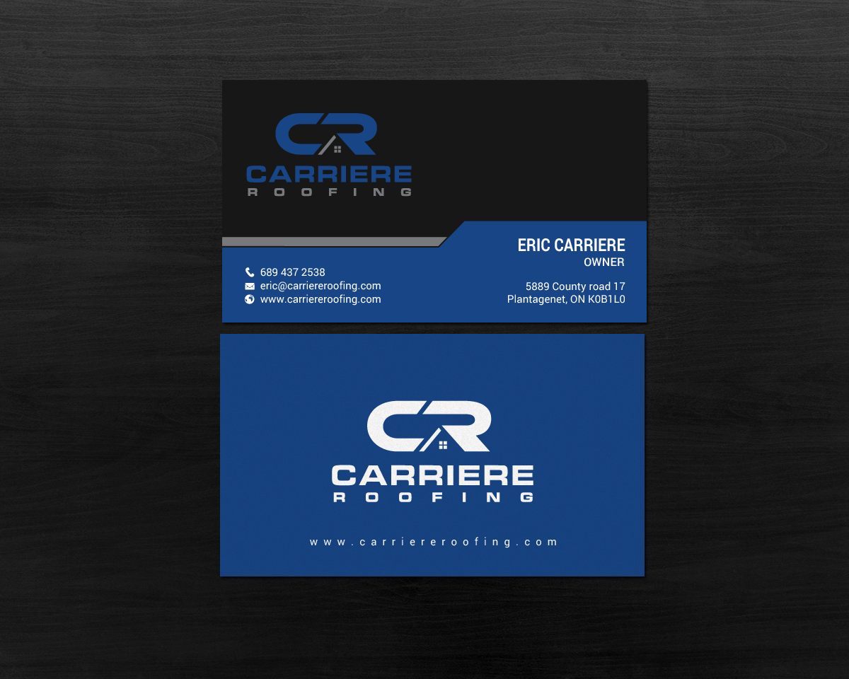 Business Card Design by chandrayaan.creative for Carriere Roofing | Design #16017894