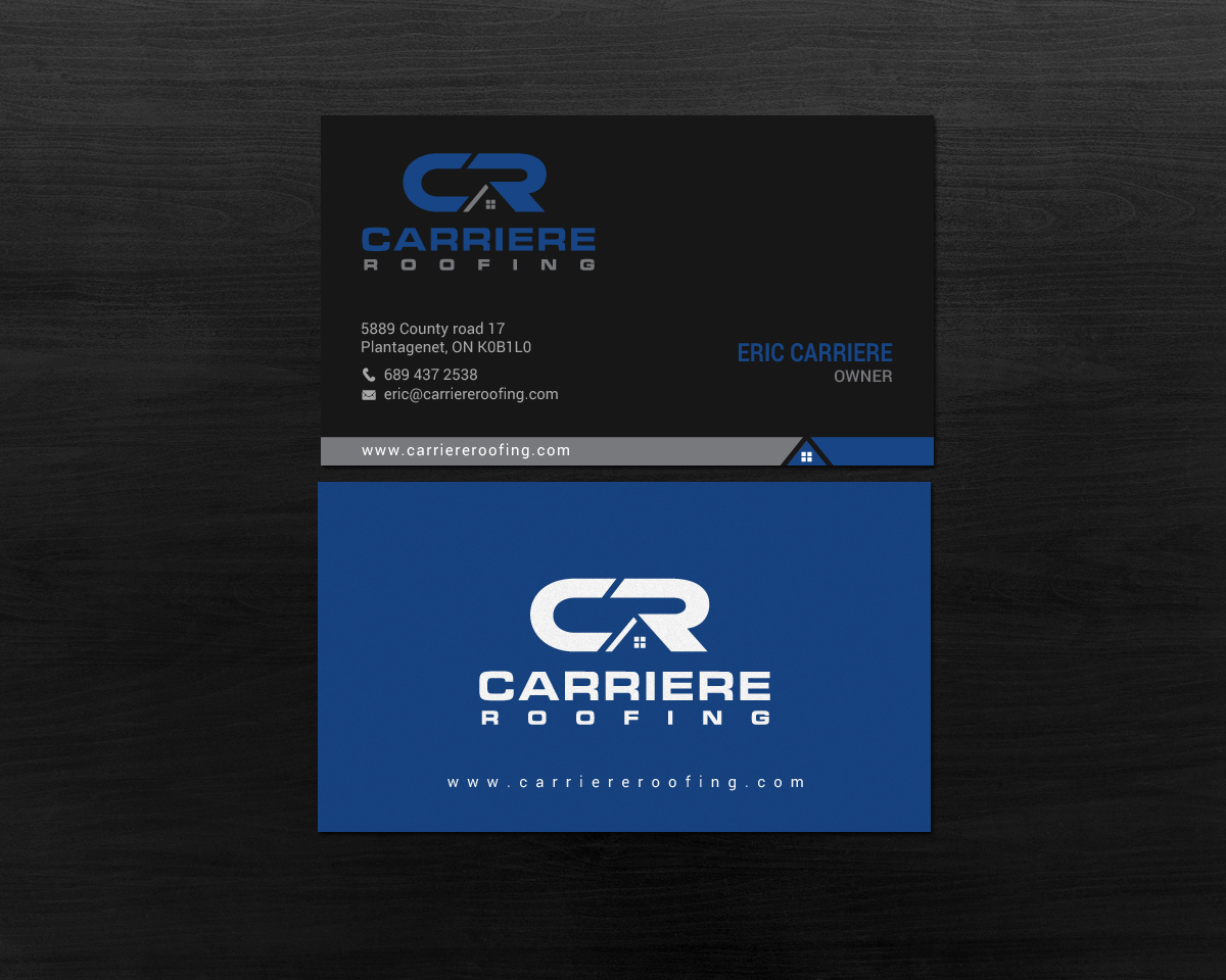 Business Card Design by chandrayaan.creative for Carriere Roofing | Design #16017895