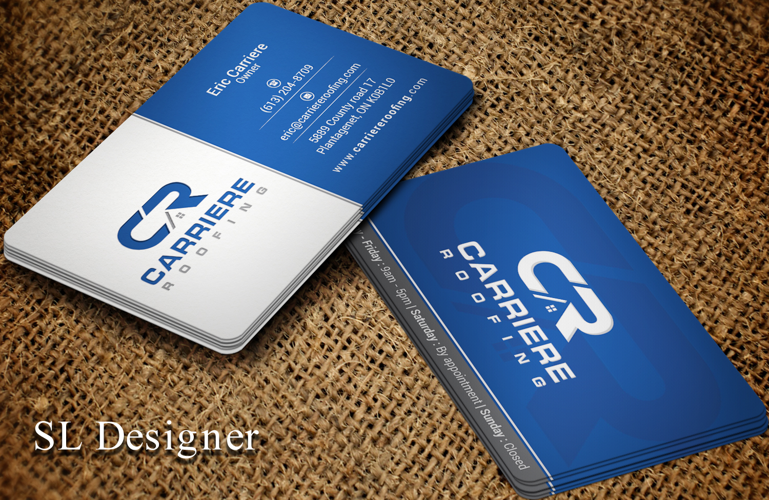 Business Card Design by SL Designer for Carriere Roofing | Design #15984729